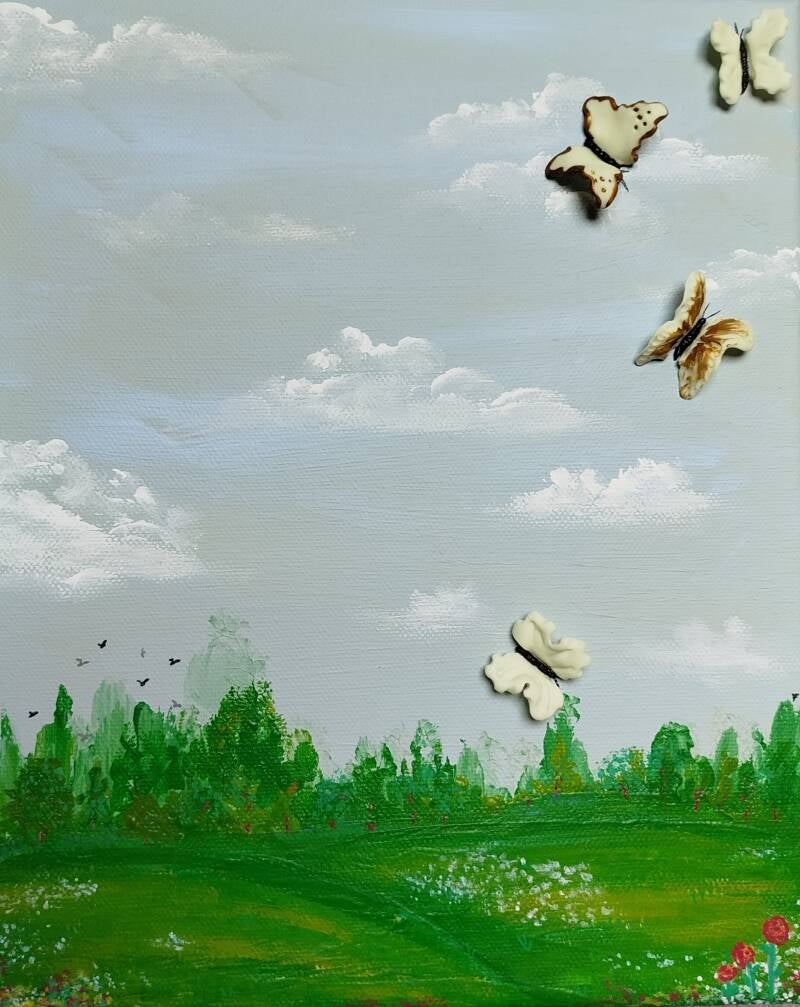 Butterfly garden (30cm X 24cm)