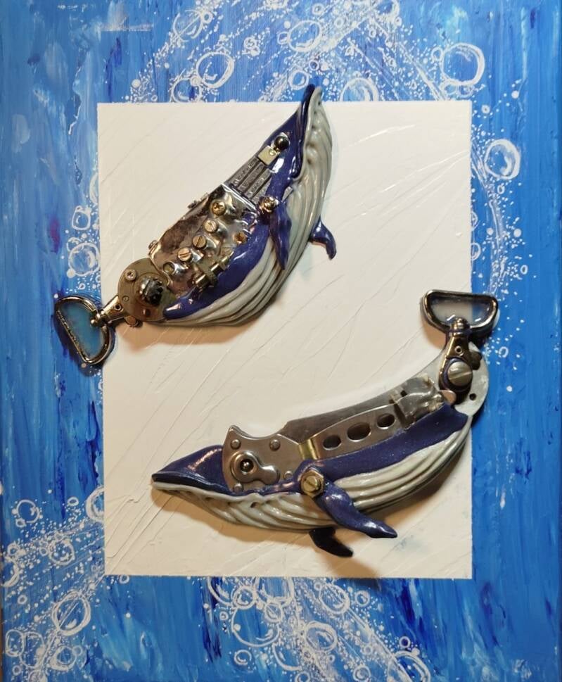 Blue Whales (30cm X 24cm)