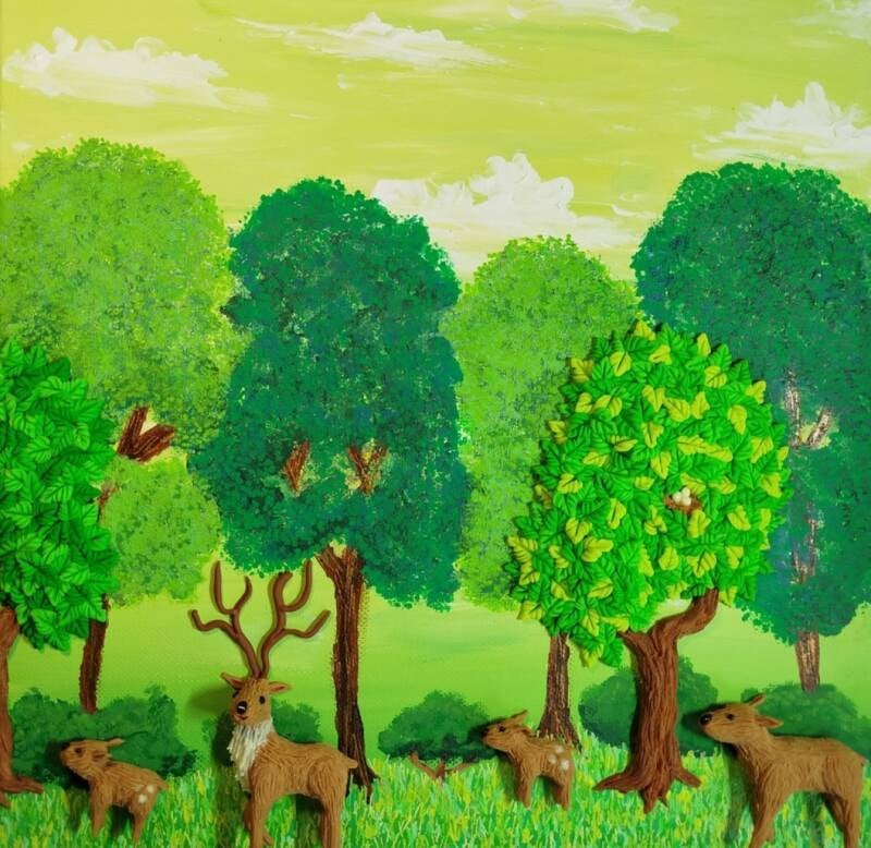 Forest Family (30cm X 30cm)
