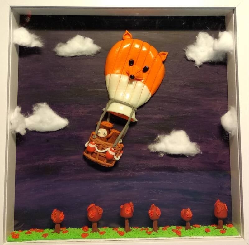 Hot Air Balloon (20cm X 20cm)