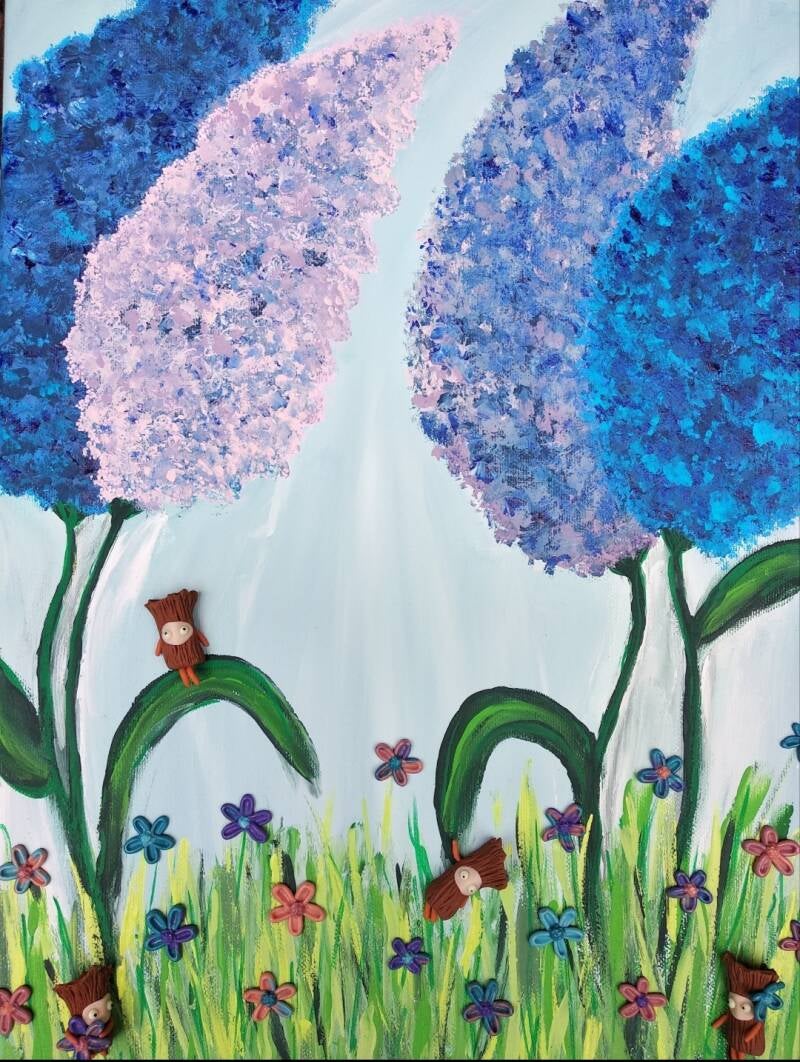 Purple Flowers (40cm X 30cm)