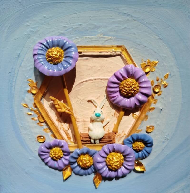 Purple ans Gold (20cm X 20cm)