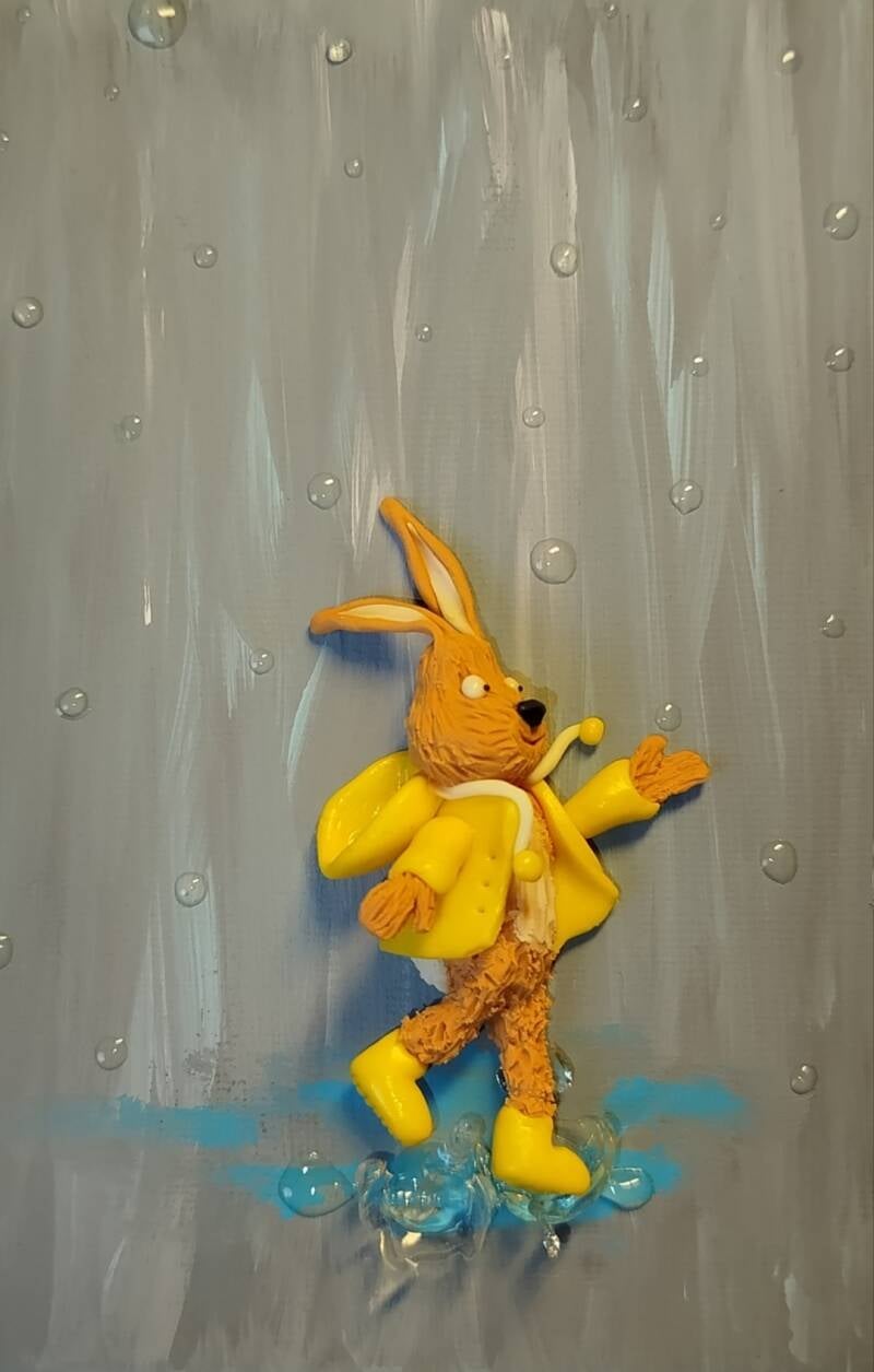 Playing in the Rain (10cm X 15cm)
