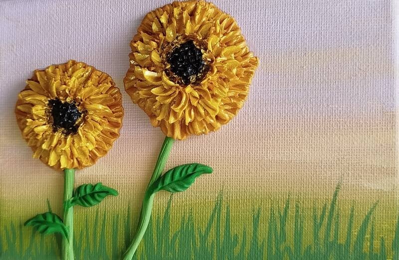 Two Sunflowers (10cm x 15cm)