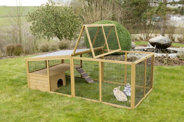 Buitenren met uitbreekblokkering en hok - Enclos extérieur pour rongeur avec dispositif anti-fugue et abri - Open-air enclosure with breakout barrier and house - Freilaufgehege mit Ausbruchsperre und haus