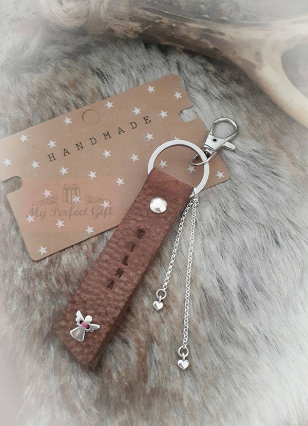 Sleutelhanger van leer met naam