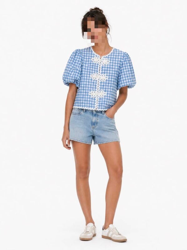 Blue Belle Gingham Top
