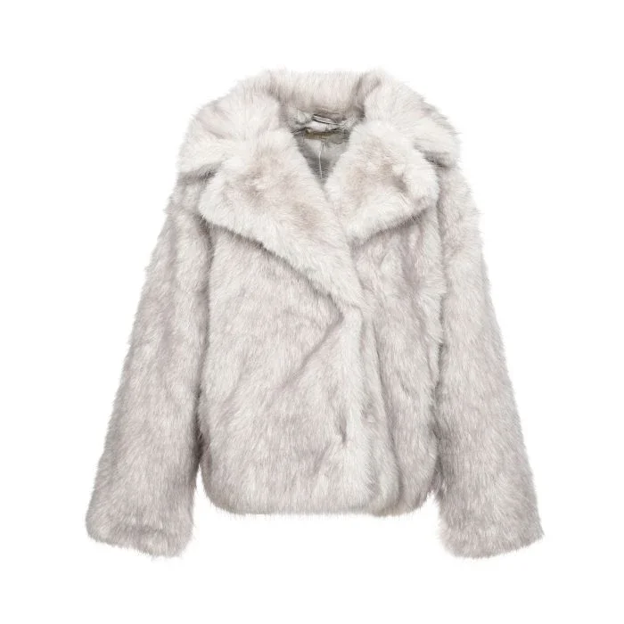 Faux fur jas met luxe kraag ONE SIZE