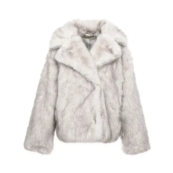 Faux fur jas met luxe kraag ONE SIZE