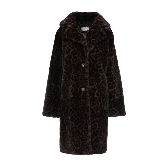 Luxe faux fur jas lang LEOPARD