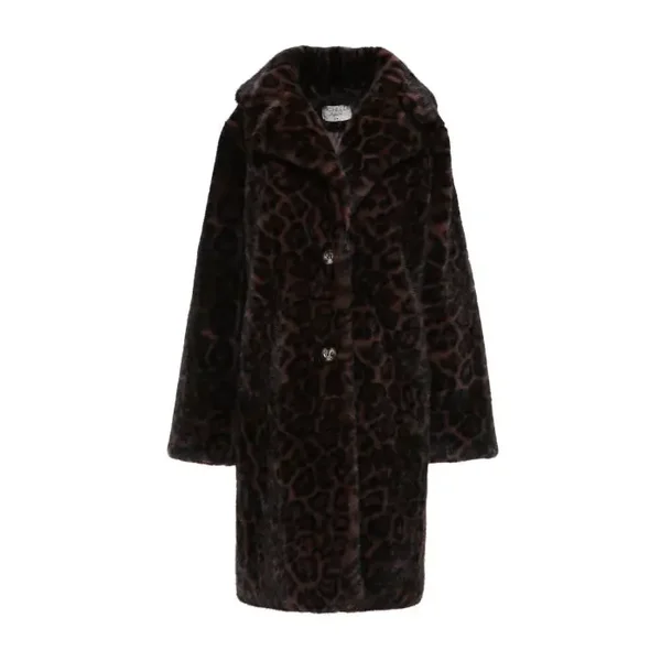 Luxe faux fur jas lang LEOPARD