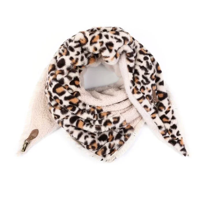 Luxe omslagdoek met gemixte stoffen