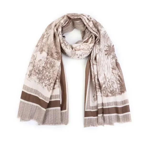Zachte winter sjaal met luxe print