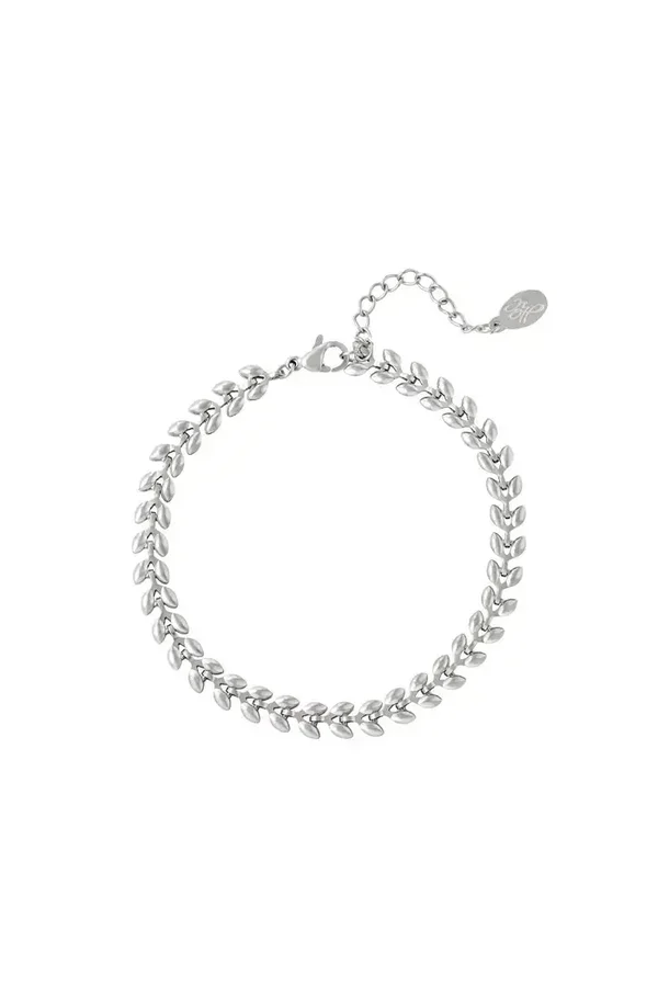 Armband blaadjes zilver