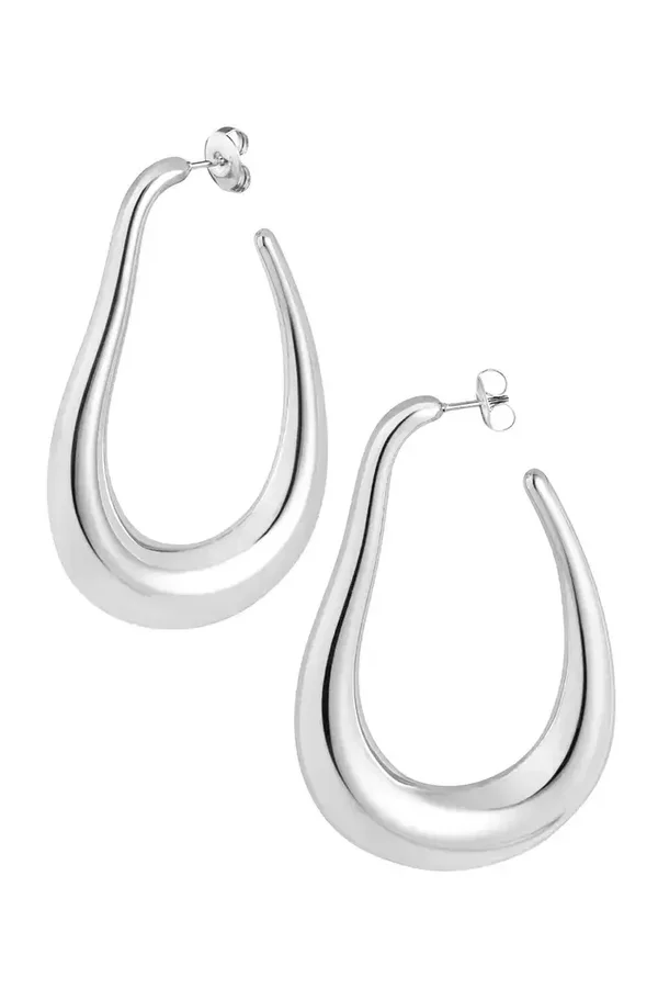 Asymmetrische oorbellen zilver