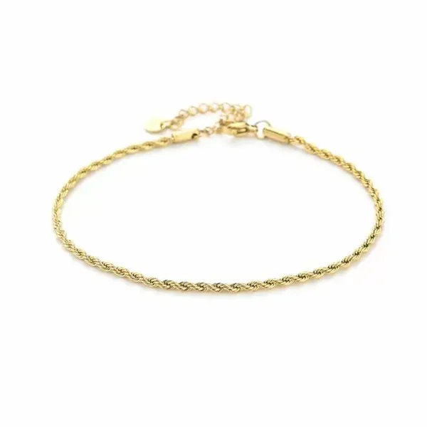 Enkelbandje gedraaid basic goud