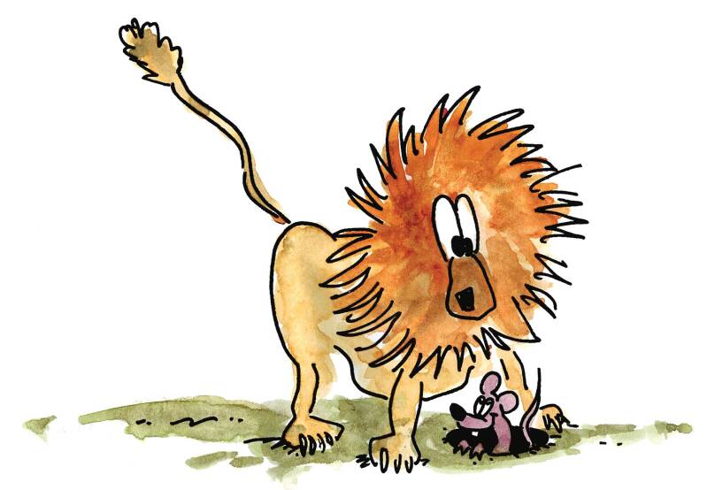 Fbale Le lion et le Rat dessinée par Fiami