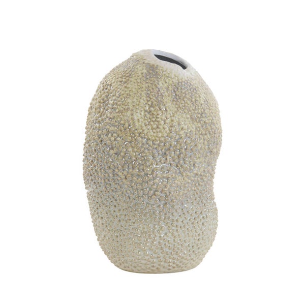 Vaas deco Ø18x28 cm KYANA keramiek crème+bruin