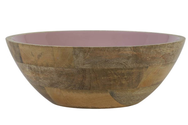 Schaal roze-hout RANCO 30x11cm
