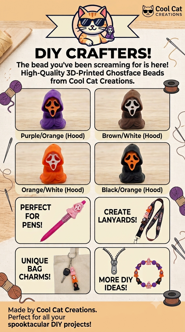 3D-Printed Ghostface Focal Beads