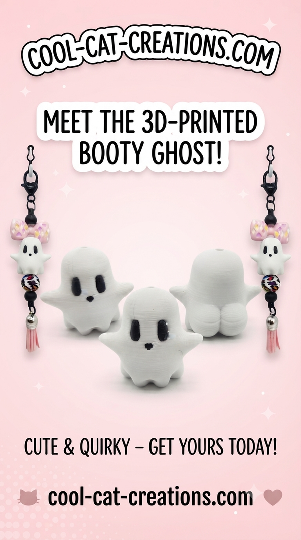 3D-Printed Booty Ghost Figure Bead