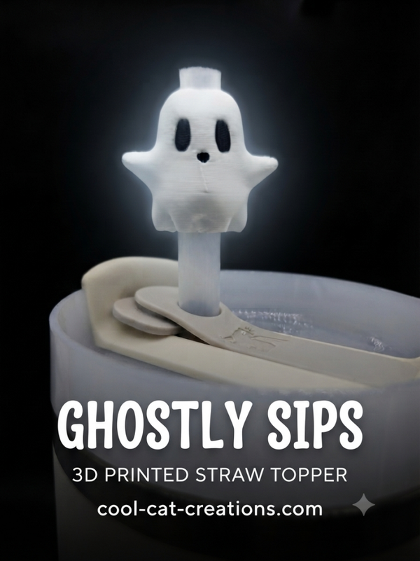 3D Printed Booty  Ghost Straw Topper