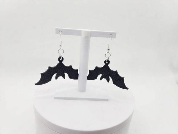 Gothic Bat Dangle Earrings with 0.925 Silver Hooks