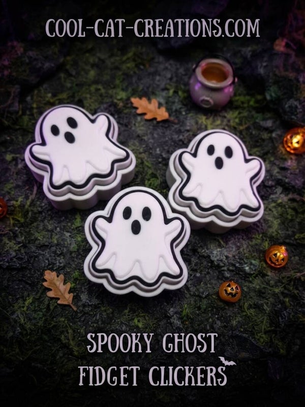 Spooky Ghost 3D Printed Fidget Clickers