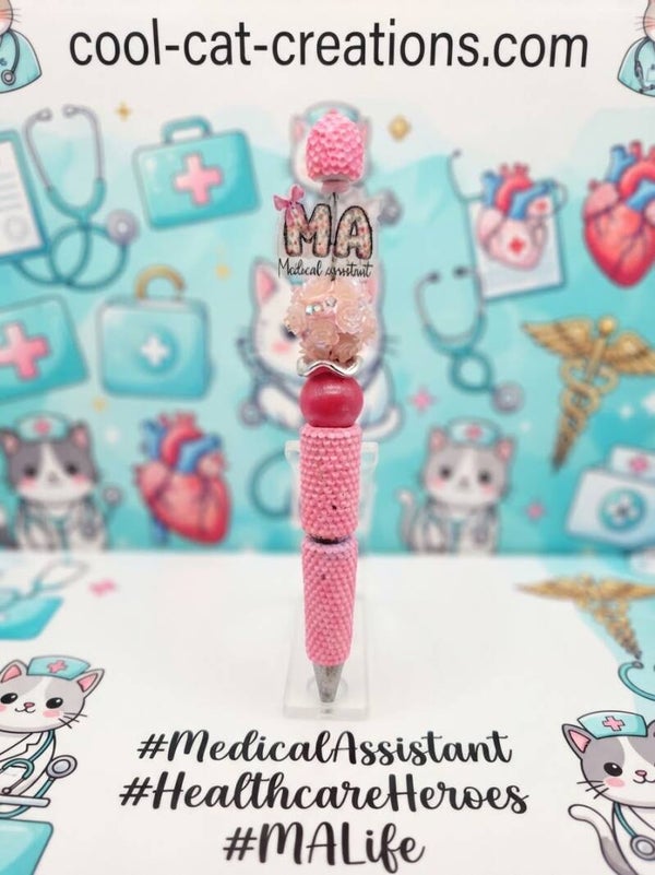 Handcrafted Medical Assistant Beaded Pen