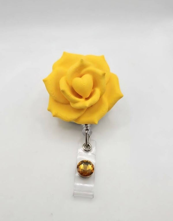 3D Printed Rose Badge Reel (CLICK FOR OPTIONS)