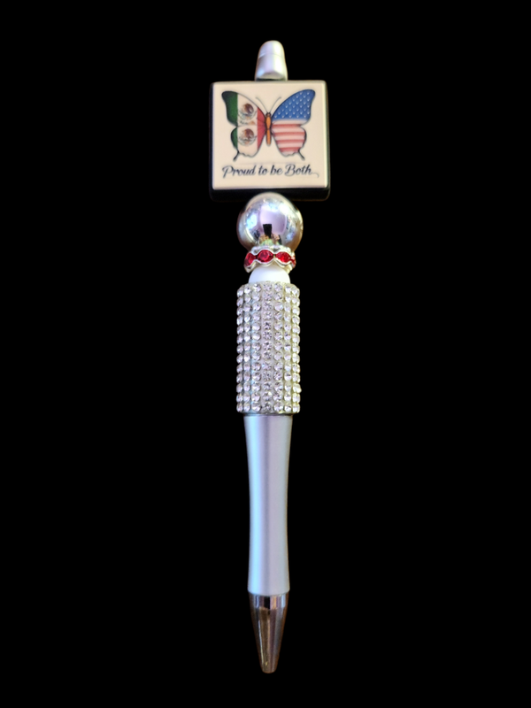 ​"Proud to be Both" Dual-Heritage Beaded Pen