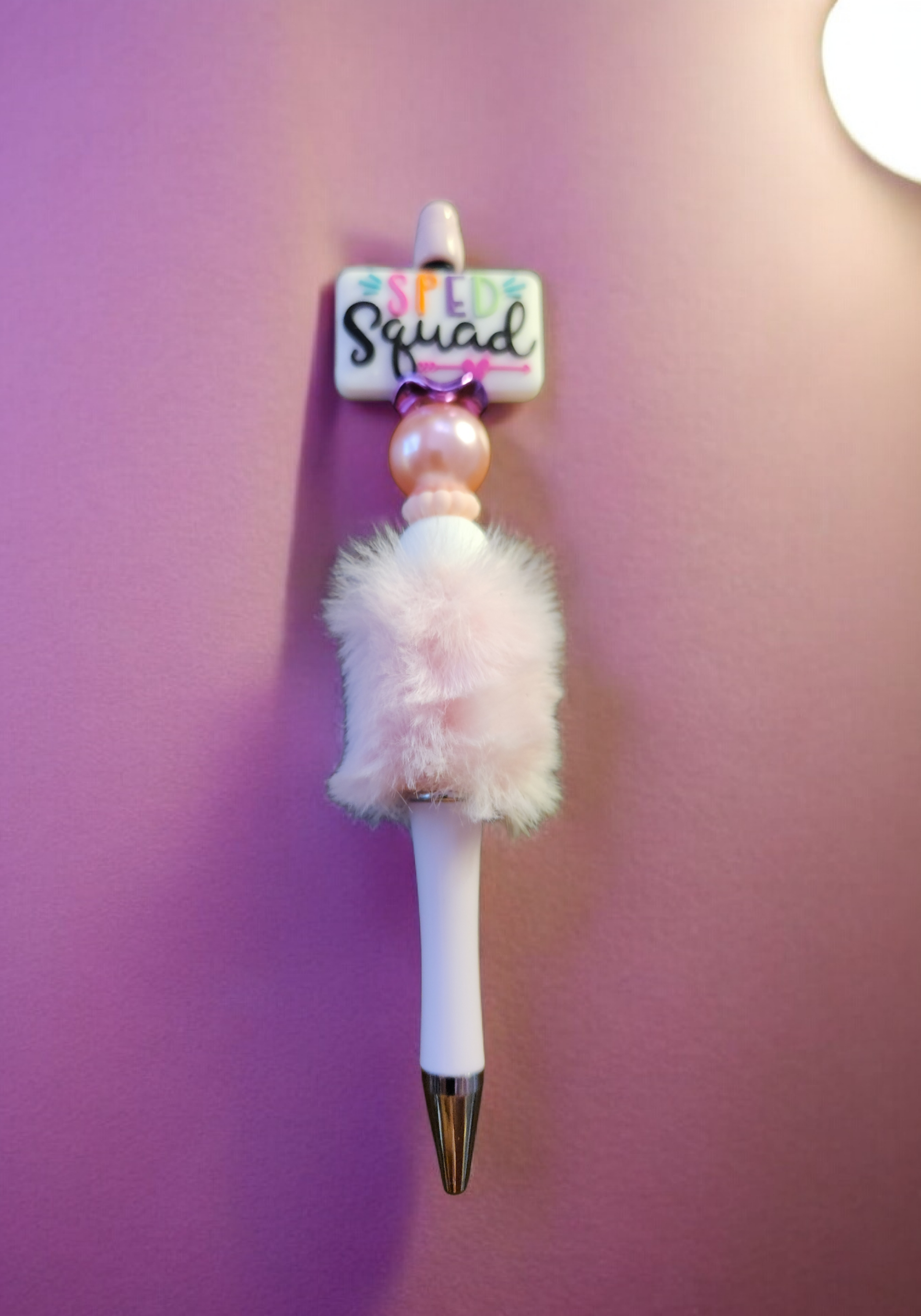 SPED Squad | Faux Fur & Pearl Beaded Pen