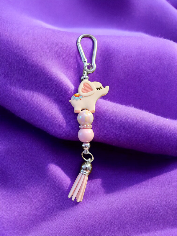 Sweet Elephant Pastel Beaded Keychain / Bag Charm