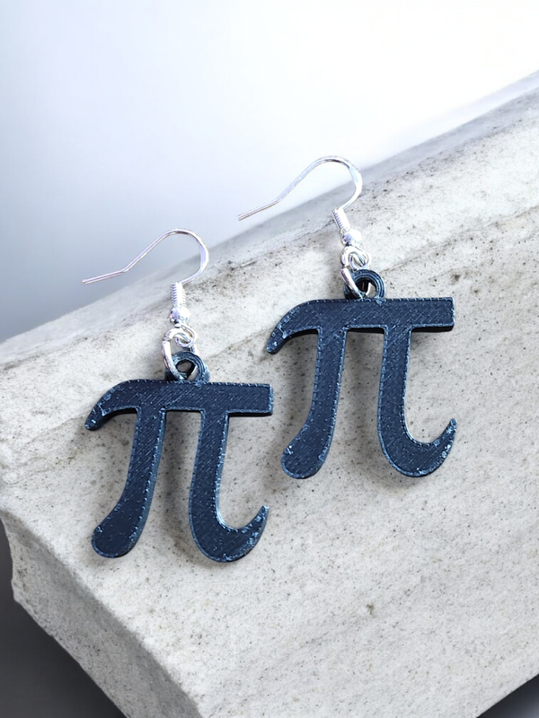 Mathematical Magic: 3D-Printed "Pi" Statement Earrings (click to see color options)