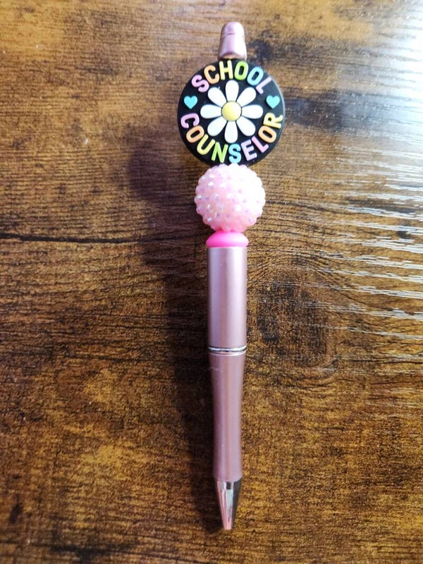 Floral School Counselor Beaded Pen