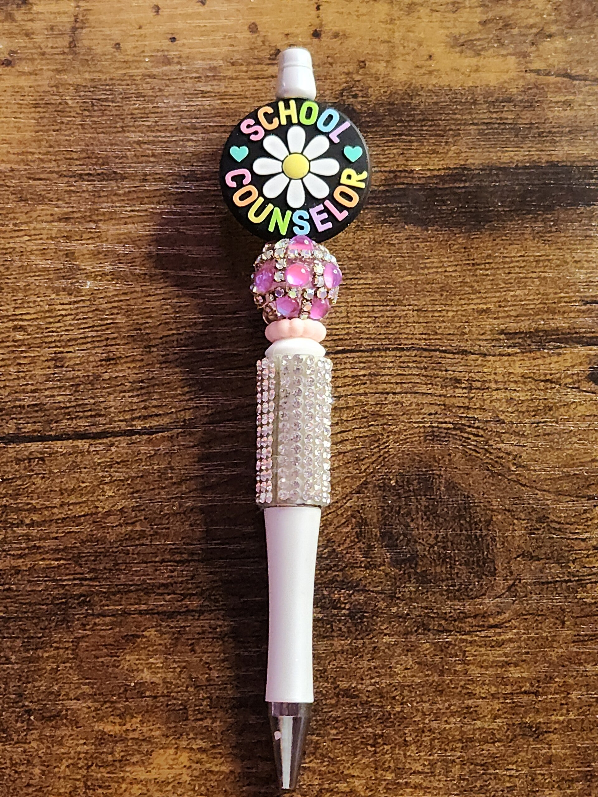 Sparkle & Support: Hand-Beaded School Counselor Pen
