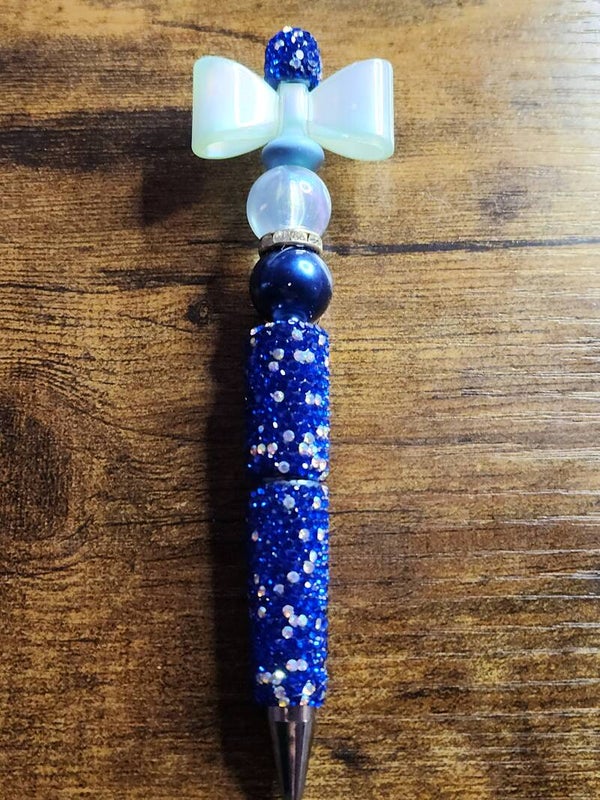 Midnight Frost | Custom Hand-Beaded Glitter Pen