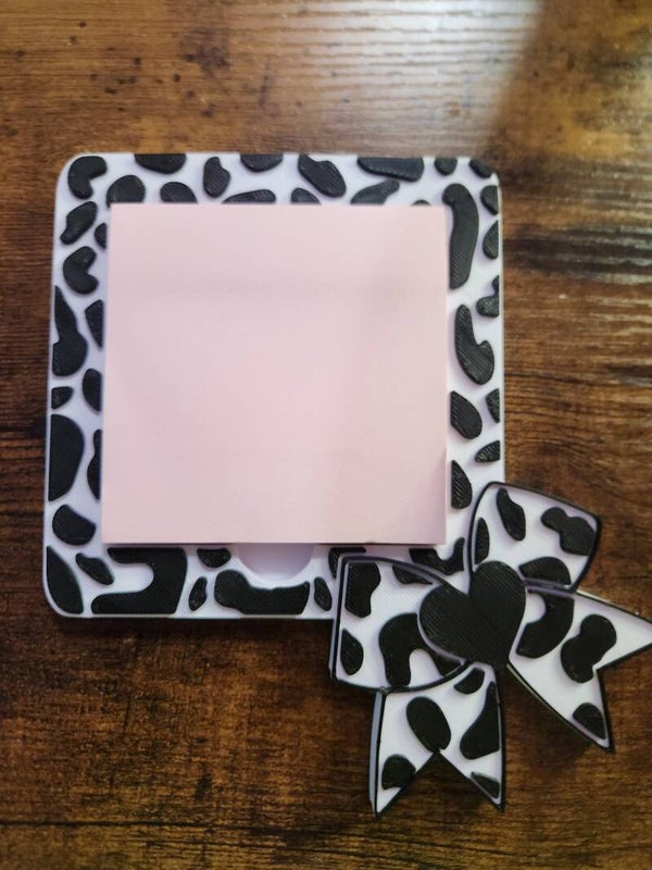 🐄 Spotted: The Ultimate Cow Print Sticky Note Holder