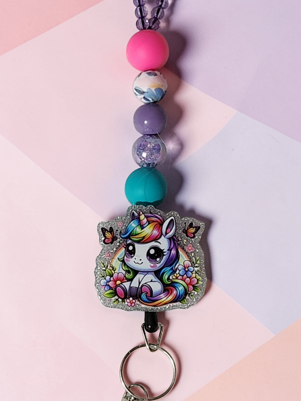 ✨ Sparkle & Shine: Magical Unicorn Beaded Crossbody Lanyard