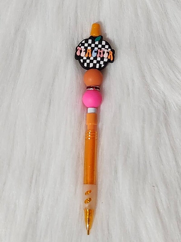 ✏️ Checkered Retro Apple: Handcrafted Mechanical Pencil