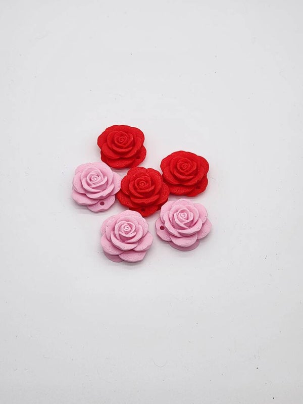 3D Printed Rose Focal Charms for Jewelry Making & Crafts (
