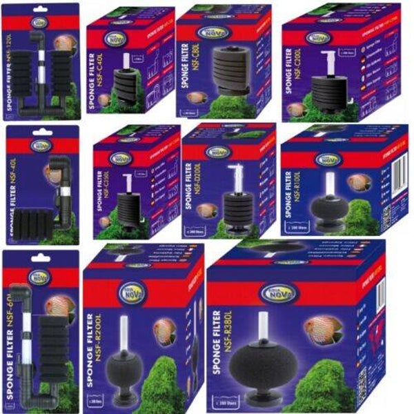 Aqua Nova Schwammfilter in verschiedenen Varianten.