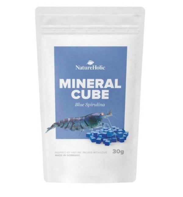 NatureHolic - MineralCube - Blue Spirulina - 30g - Mineralversorgung + Ferienfutter🦐