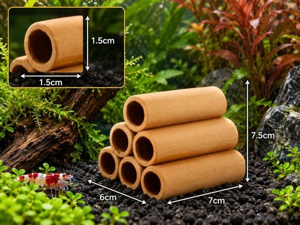 Aquarium Deko 6er Pyramide Ton Röhre Terra U934
