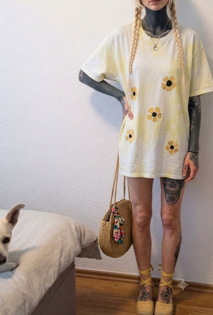 Batikshirt Tye Dye | Sunflower oversized heavy Shirt