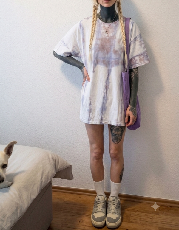 Batikshirt Tye Dye | Pastell Flieder/rose/weiß
