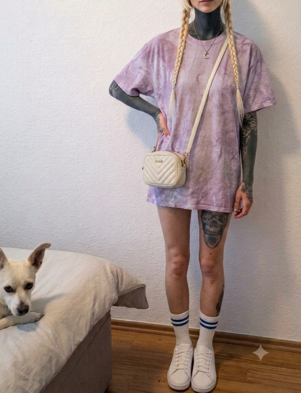 Batikshirt Tye Dye | Pastell Flieder / oversized Shirt