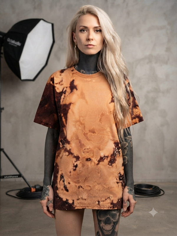 Batikshirt Tye Dye | Magical Black orange/ Unisex