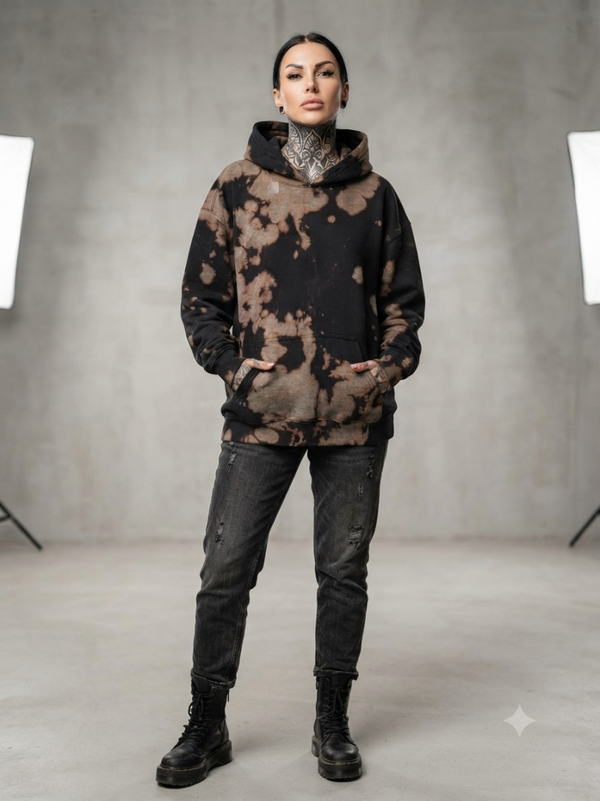 Bleached Tye Dye Oversized Hoodie | Unisex