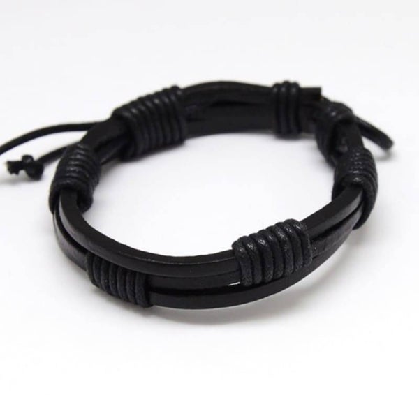 Svart läderarmband